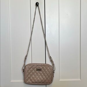 Bella Russo Beige Quilted Crossbody Bag
